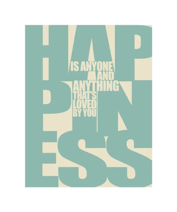 Typography poster — Happiness quote